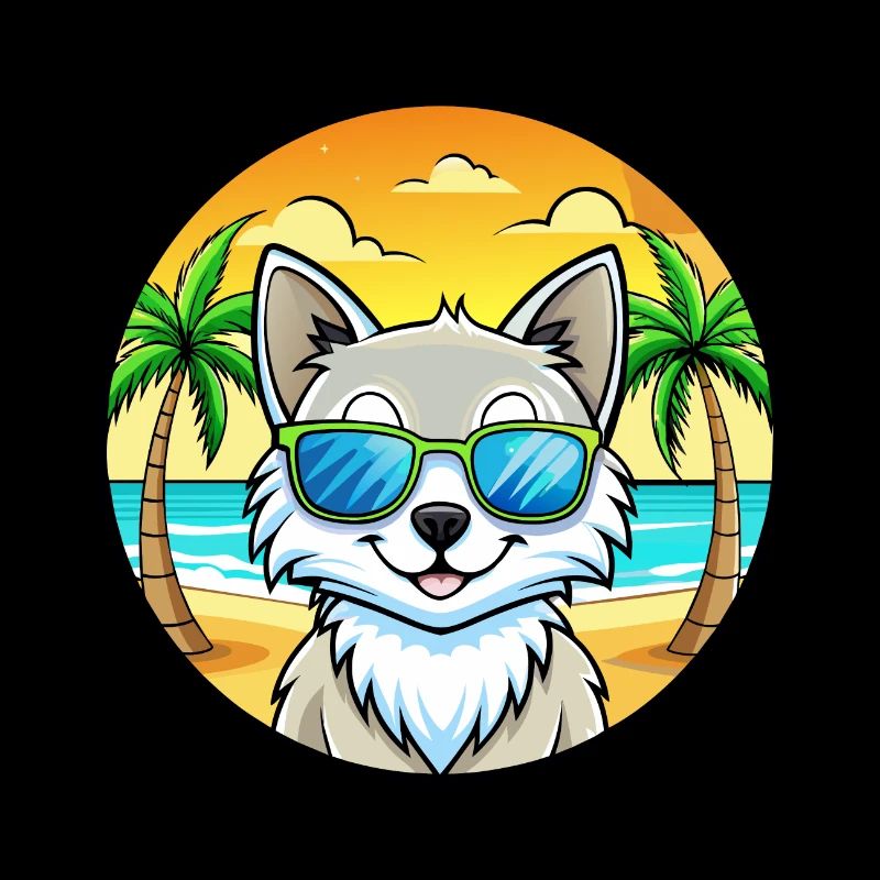 Lunettes de soleil de plage de race de chat angora turc