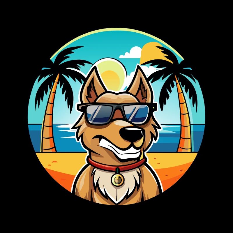 Magyar Agar Dog Breed Cartoon Sunglasses Beach