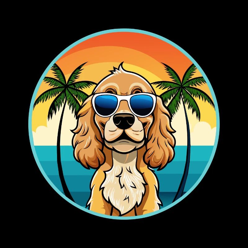 Cocker américain Spaniel Race de chien Cartoon Beach
