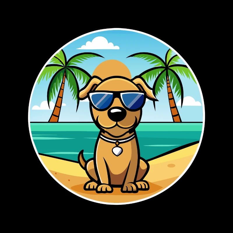 Serbischer Windhund Rasse Cartoon Sonnenbrille Strand