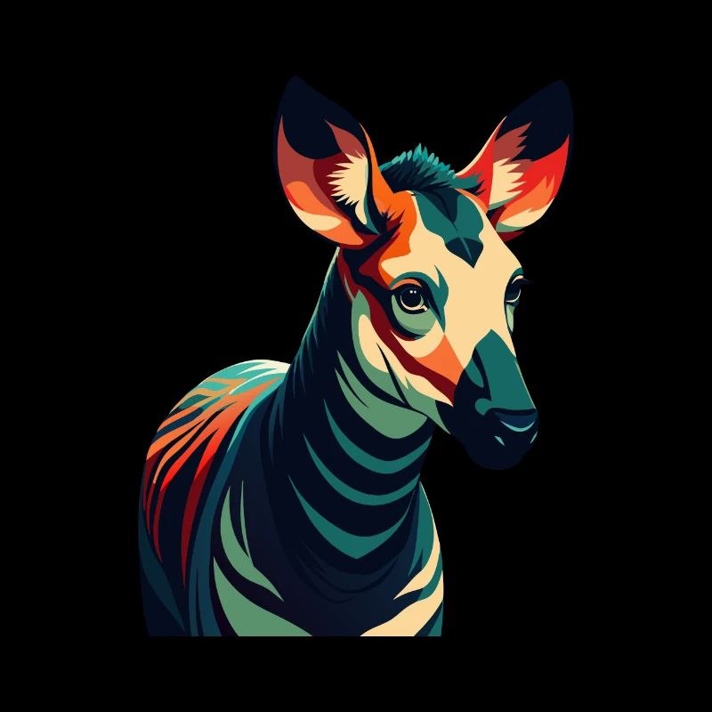 Okapi Zeichentrickfigur Buntes Haustier Tier