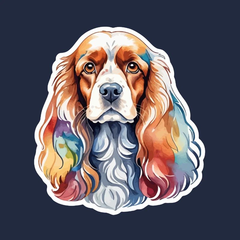 American Cocker Spaniel Wasserfarben