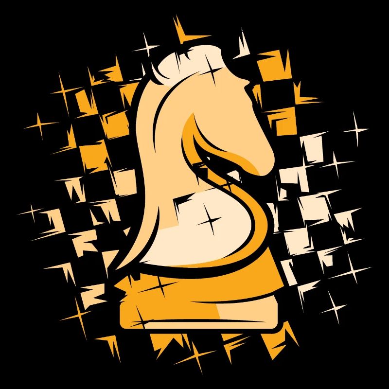 Schach Knight Farben Schachmuster Illustration