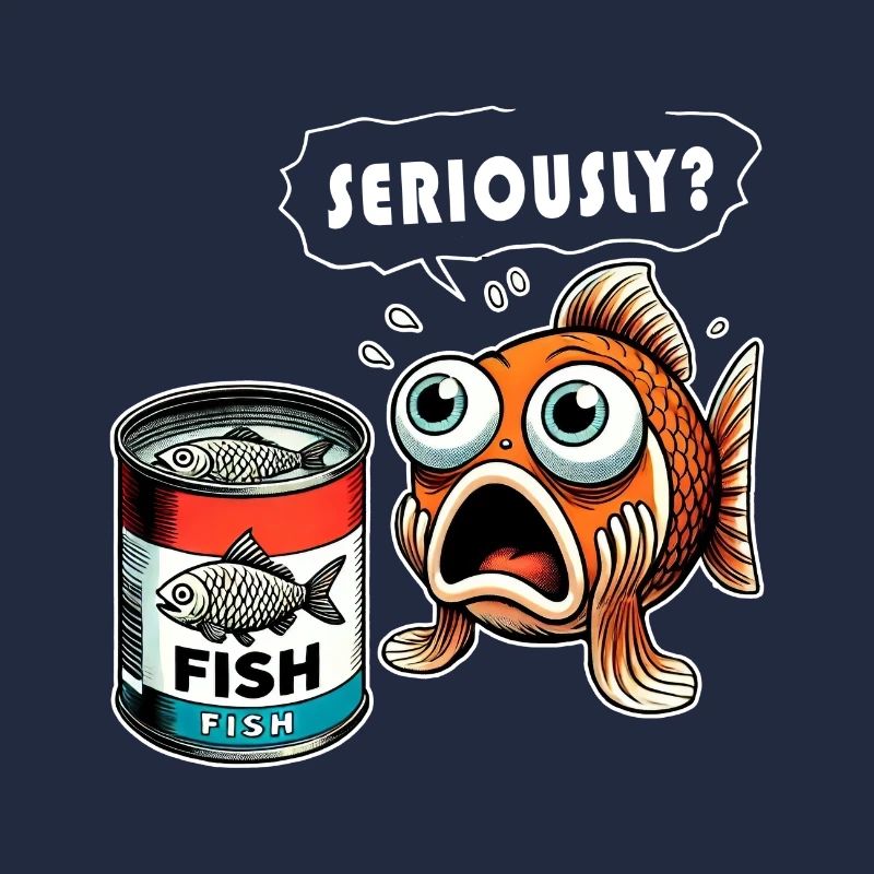 Funny canned fish design