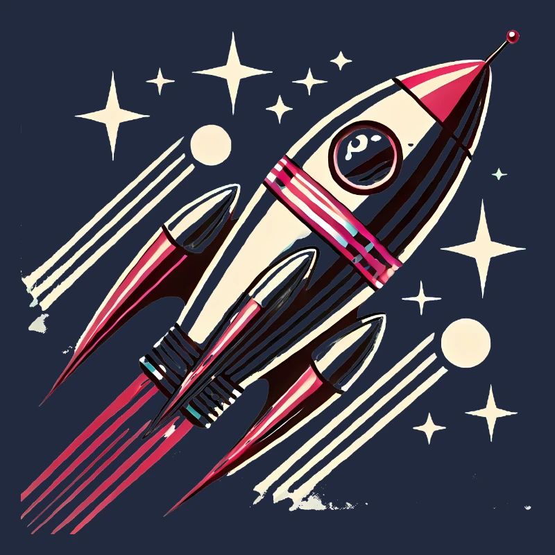 Retro SpaceAge Rocket Vector Design