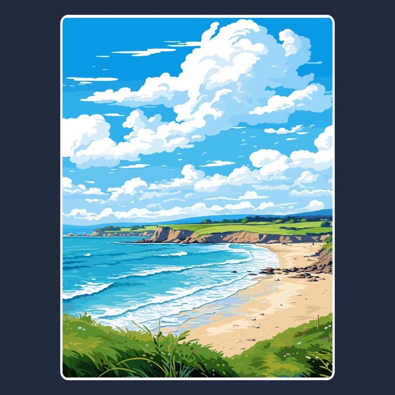 Maenporth Cornouailles Angleterre Affiche de voyage souvenir
