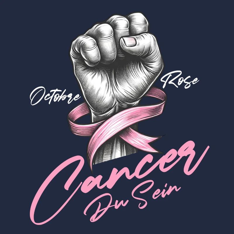 Poing de sensibilisation au cancer du sein et conception d’arc rose