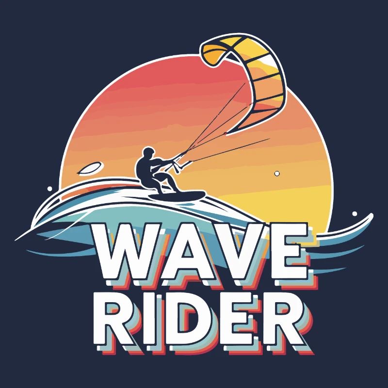 Sunset Wave Rider Kiteboarding Design