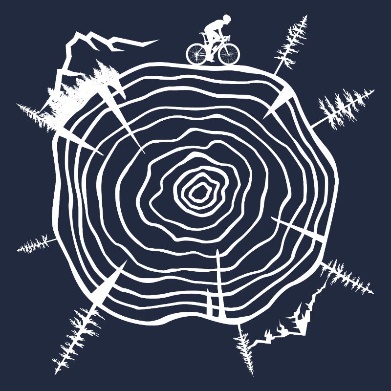 Nature-Inspired Tree Ring Bicycle Scene