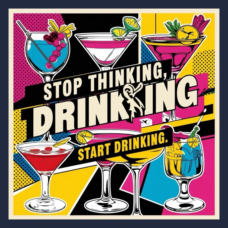 Retro Cocktails with Humorous Text