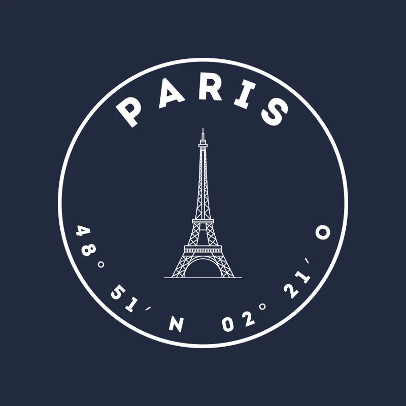 Paris mit Eifelturm und Koordinaten