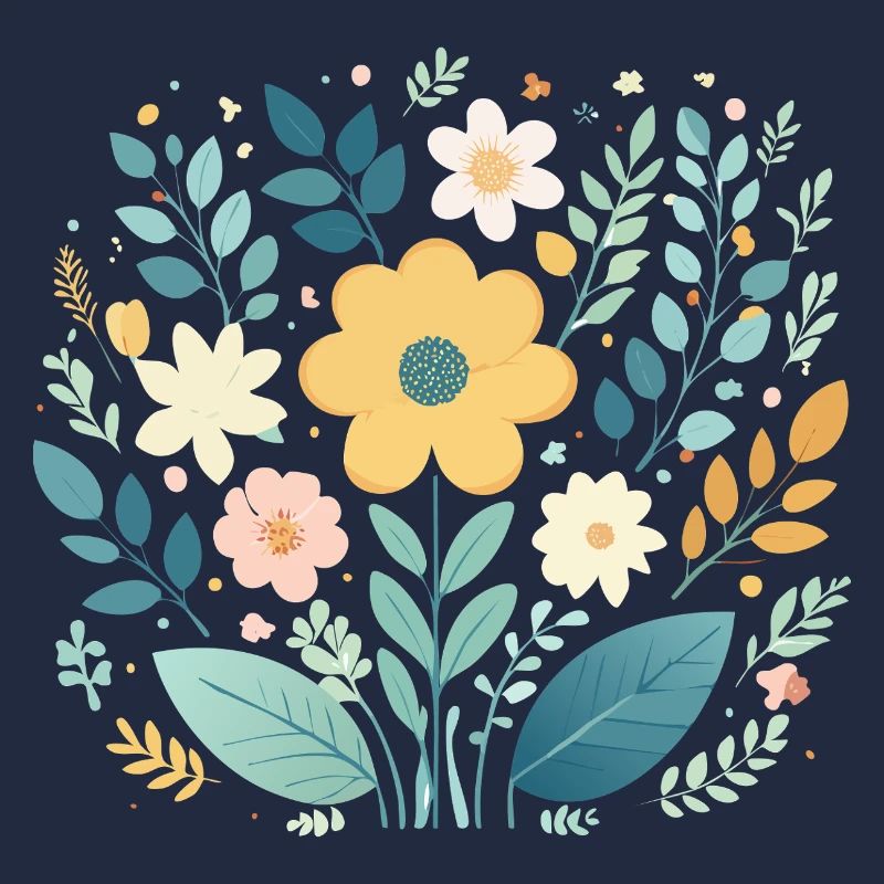 Douce floraison florale pastel - Boho Botanical