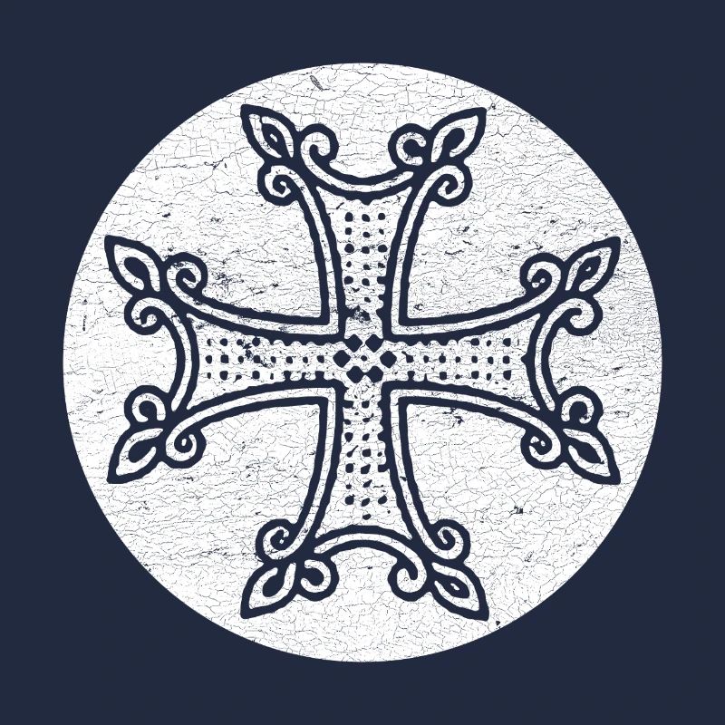 Croix arménienne dans cercle blanc