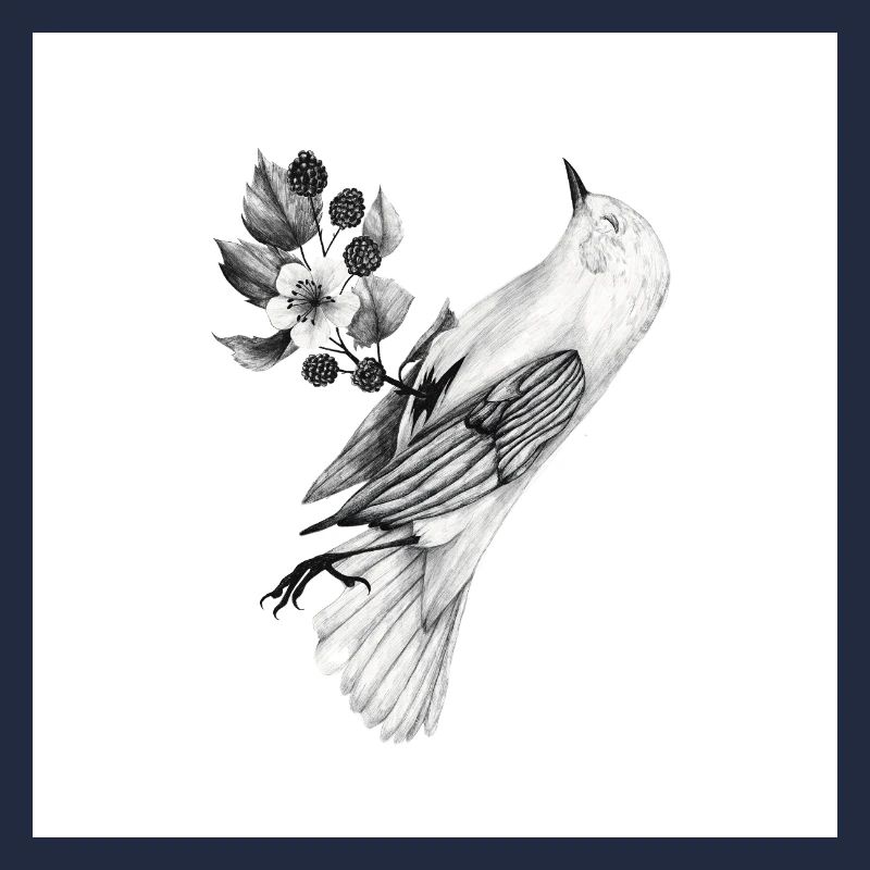Bird with plants