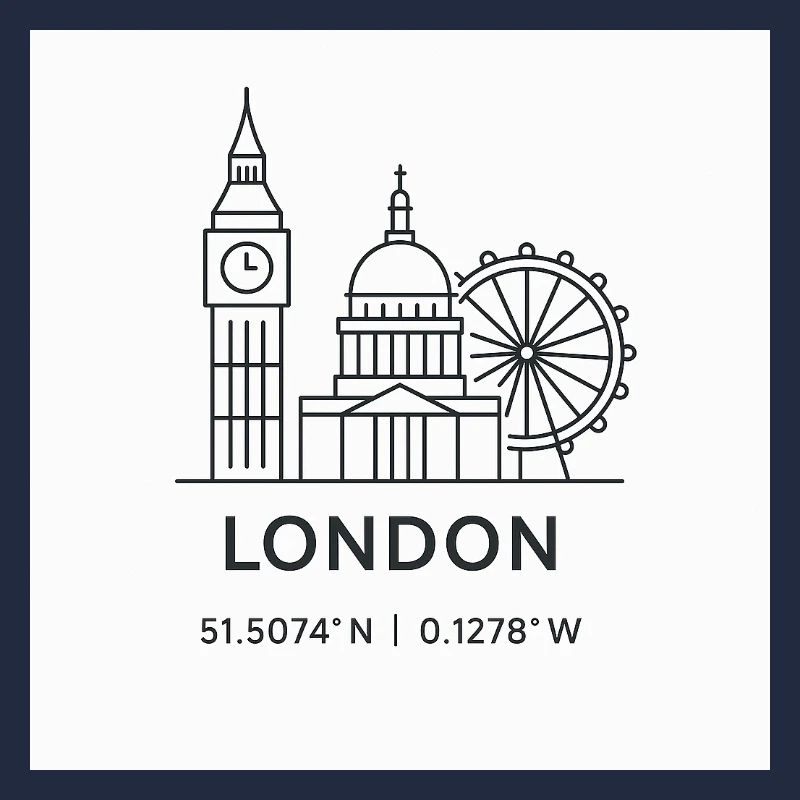 Londres Line Art Silhouette Point de repère