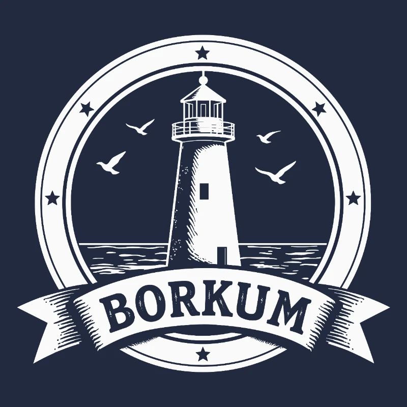 Leuchtturm Borkum Maritimes Emblem