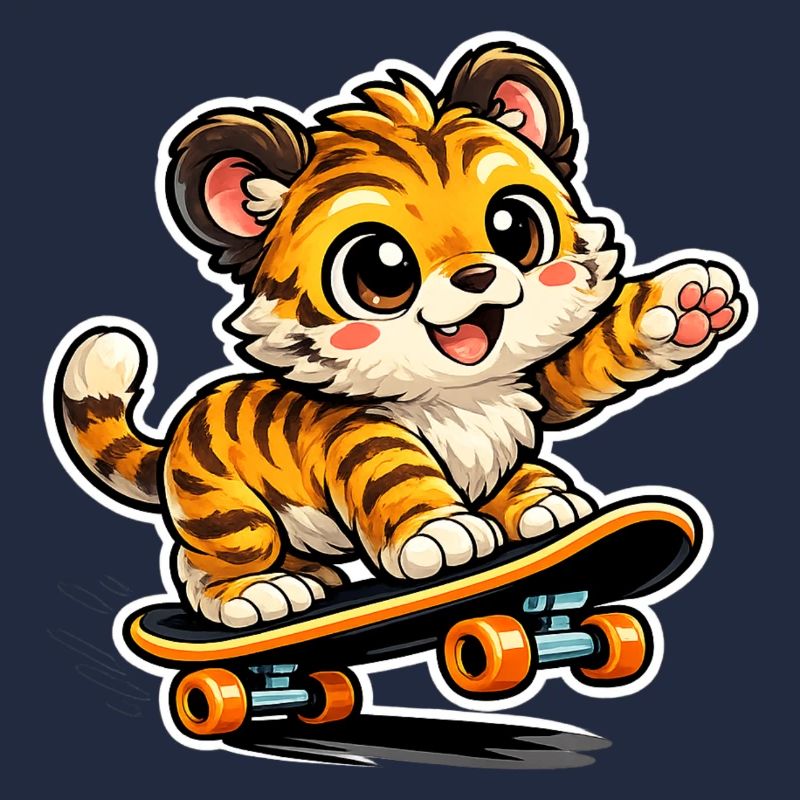 Süßer Tiger Skateboard Abenteuer