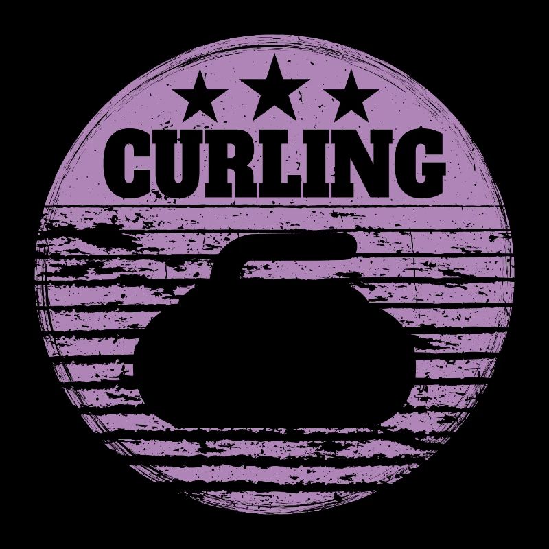 Curling Stein Wintersport Vintage Retro Style