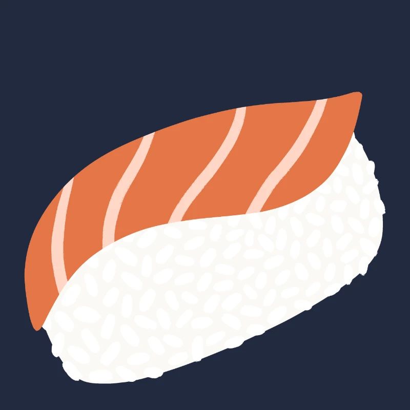 Salmon Nigiri Minimal-Illustrationsdruck