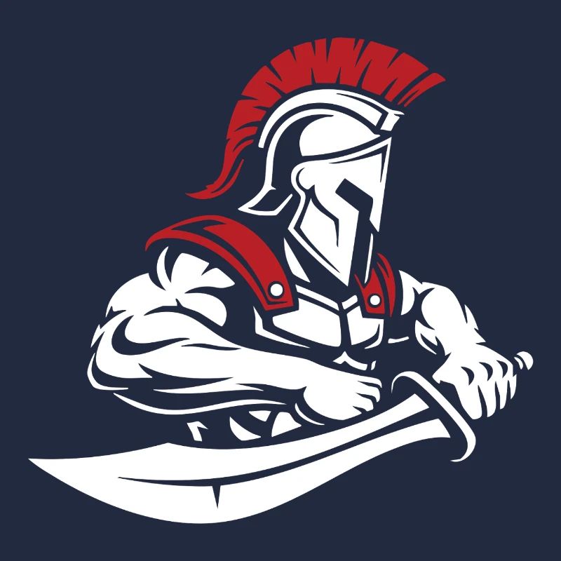 Guerrier Spartiate Épée Buste Mascotte Spartan
