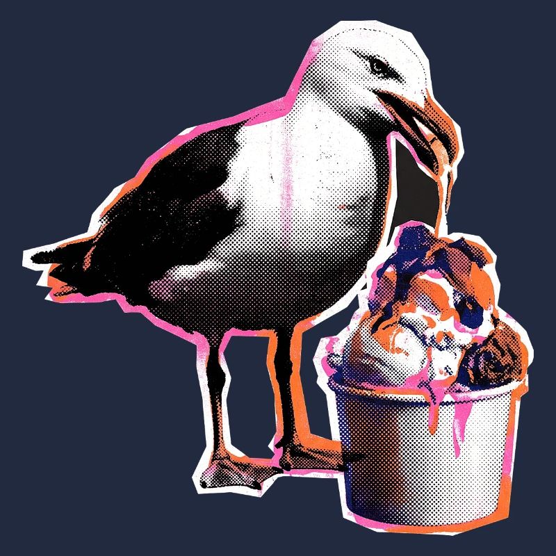 Möwe Isst Eis