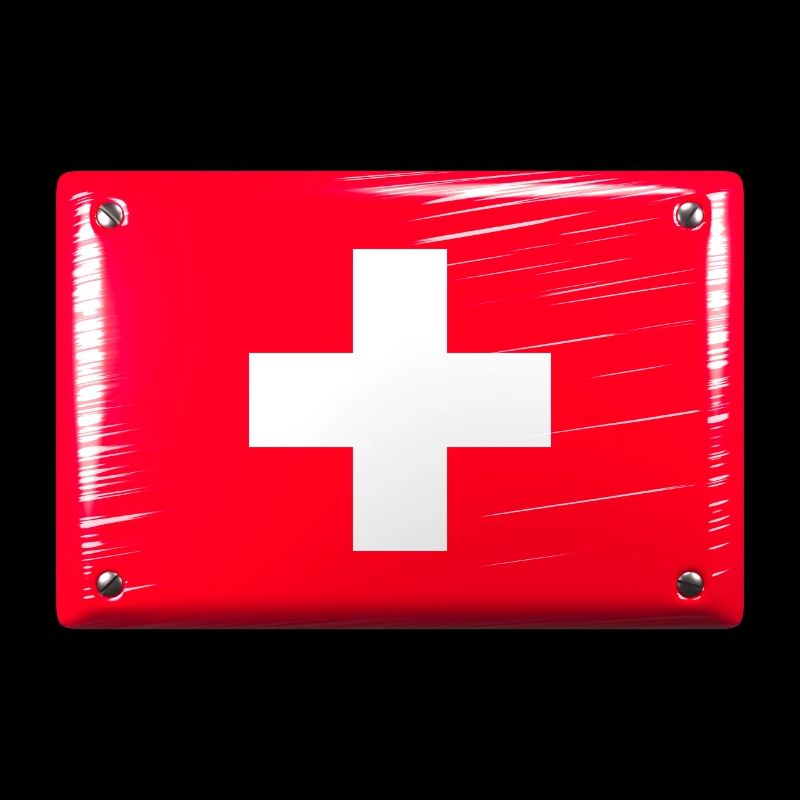 Drapeau de la Suisse Drapeau Étain Signe Look