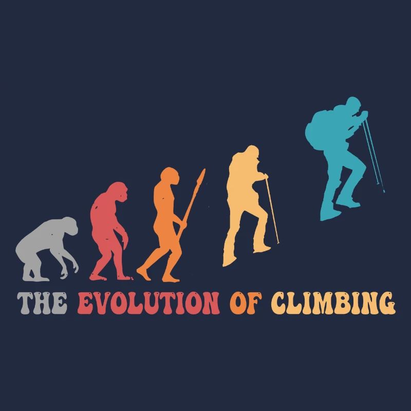 Klettern Evolution des Kletterns Bergsteiger-Humor