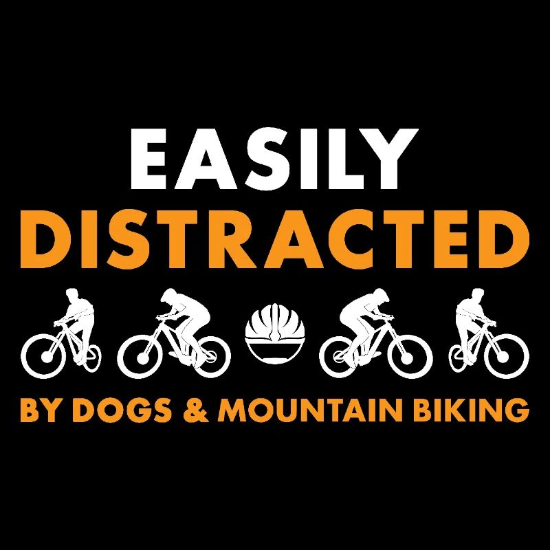 Motard distrait par les chiens et le VTT