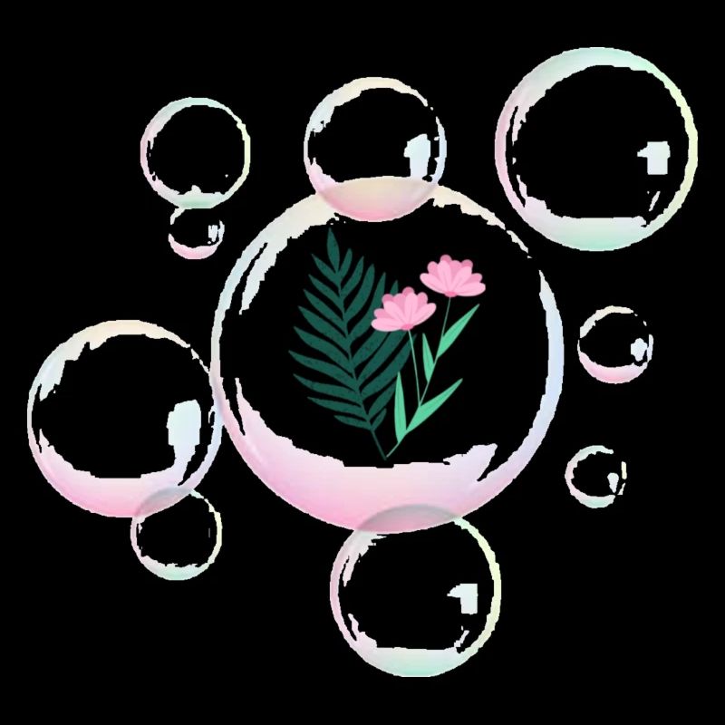 Bulle de savon avec des plantes