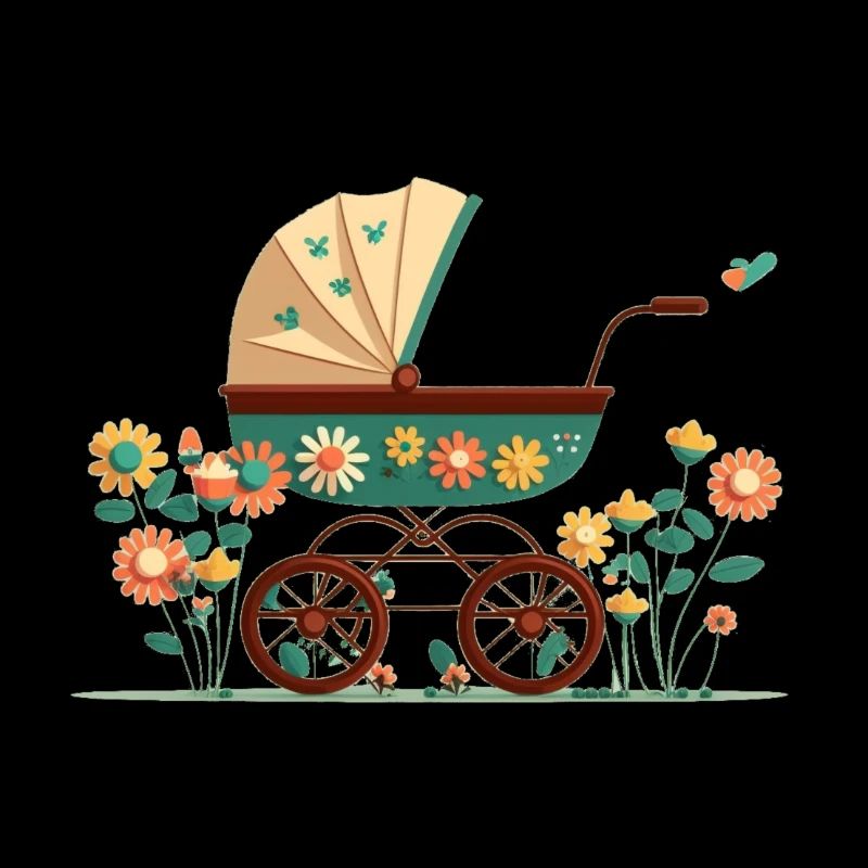 Blumiger Kinderwagen 3