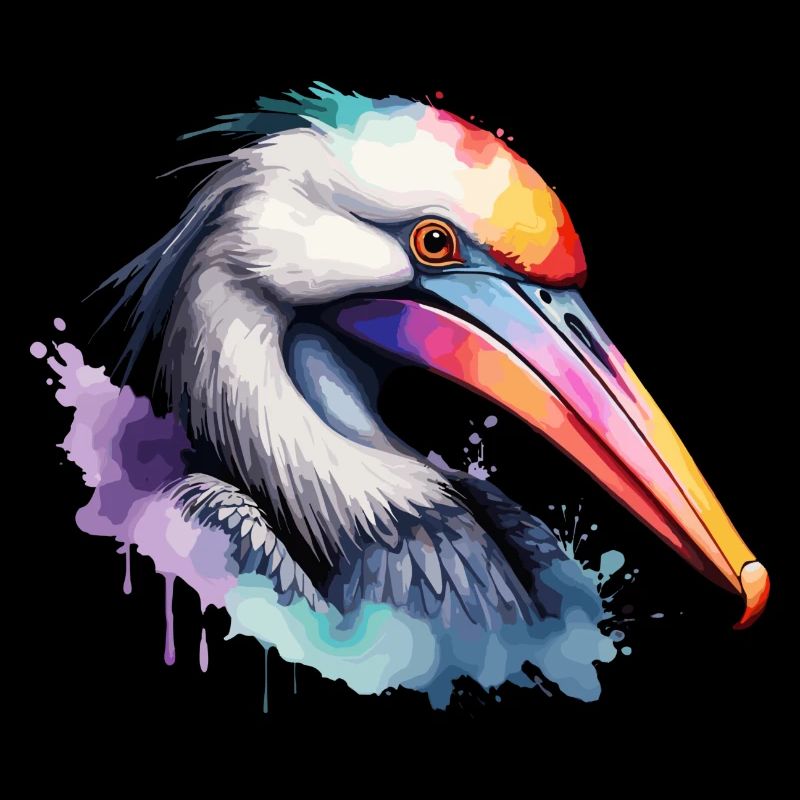 Pelikan Bunter Vogel Cooles Aquarell