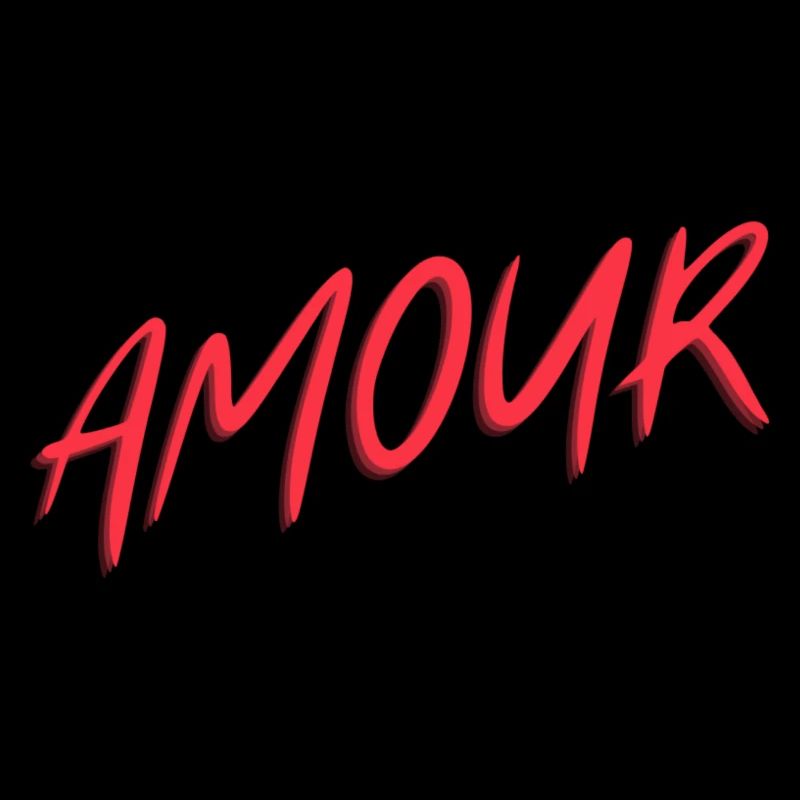 "Amour" red, design t-shirt