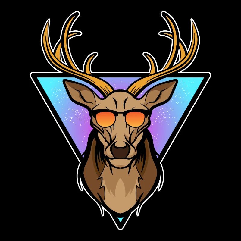 Lustiger Hirsch Deer mit Geweih & Sonnebrille