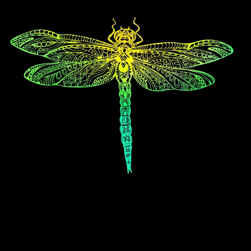 Mandala d'insectes réalistes libellule en filigrane