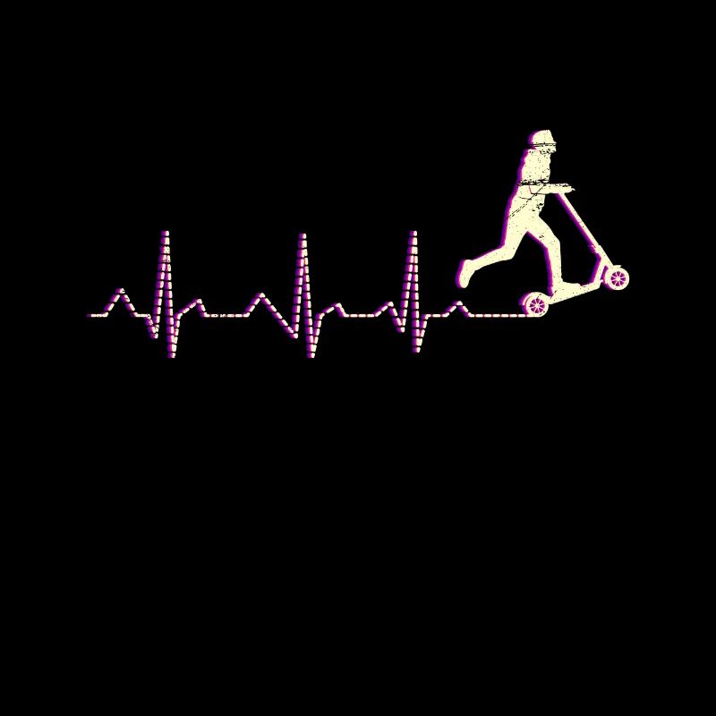 Scooter Roller Tretroller Herzschlag Herzlinie