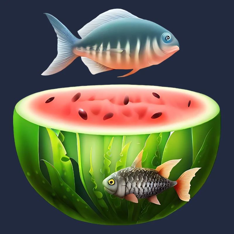 Aquarium de pastèques avec des poissons