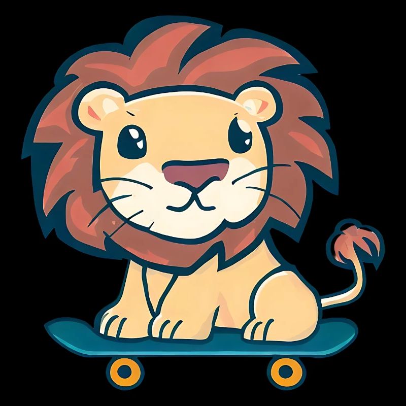 Löwe auf Skateboard