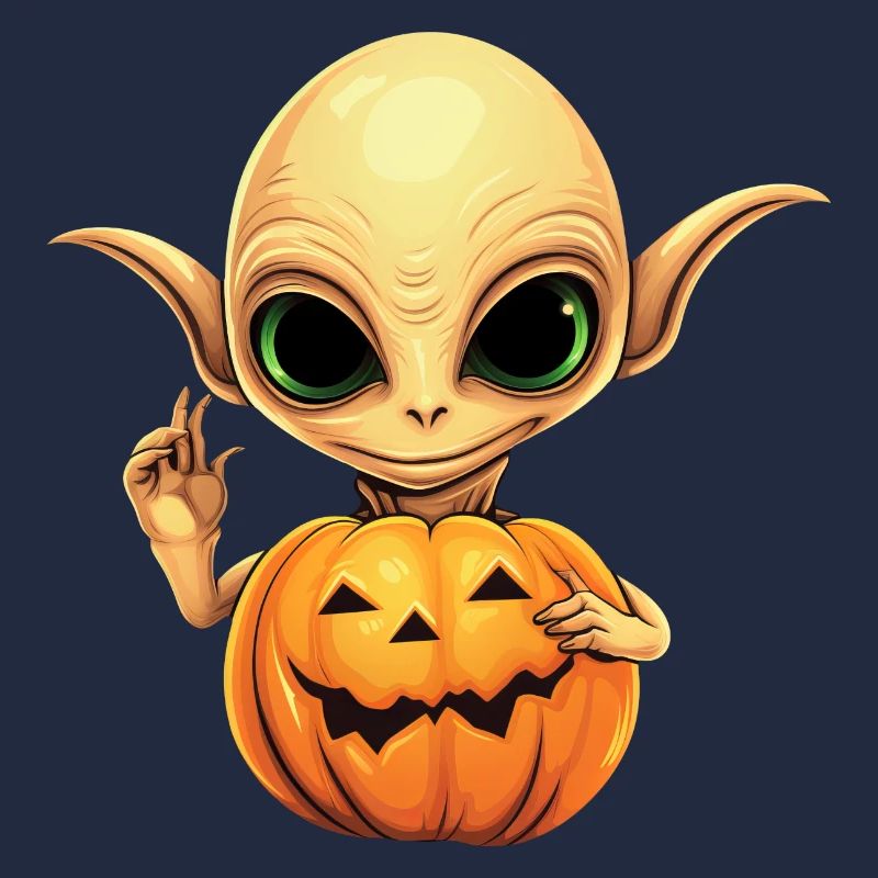 Orange Alien Pumpkin: Halloween from Space