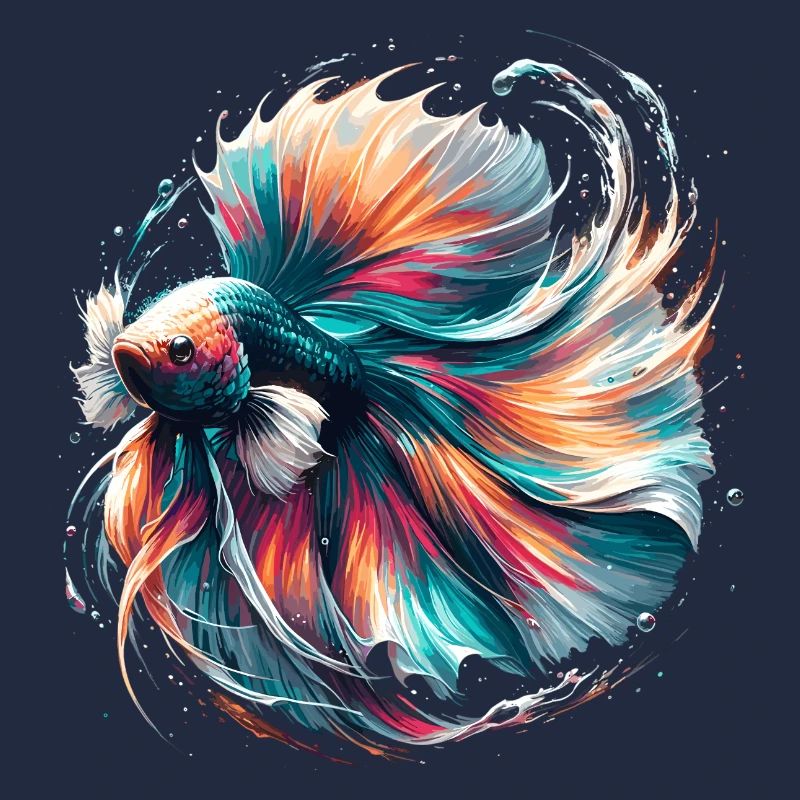 Betta Splendens Lumineux, Coloré