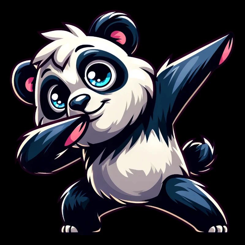 Cute Panda Makes Dab Cartoon