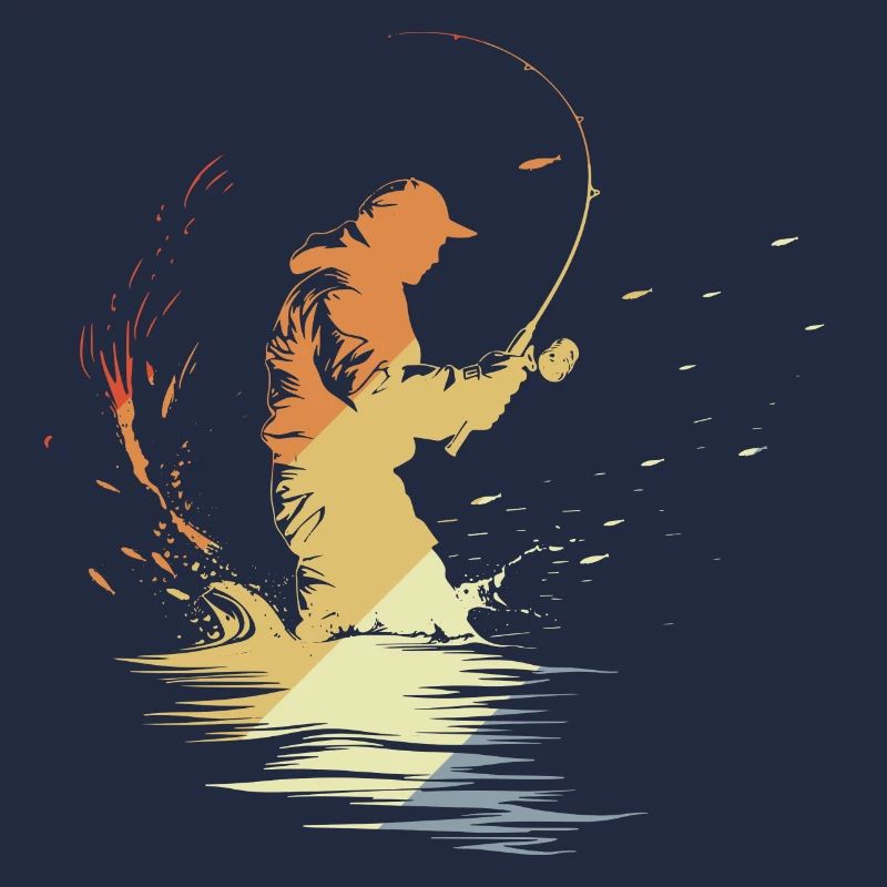 Graphique de pêcheur vintage