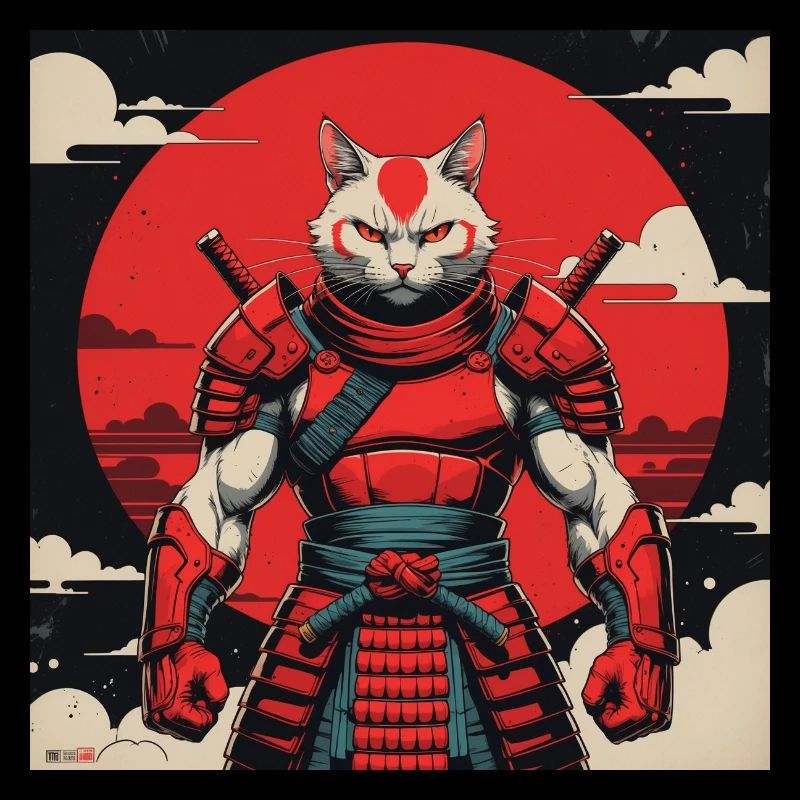 Chat samouraï guerrier
