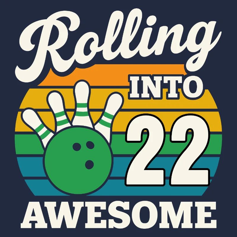 Bowling 22 Birthday Celebration Graphic