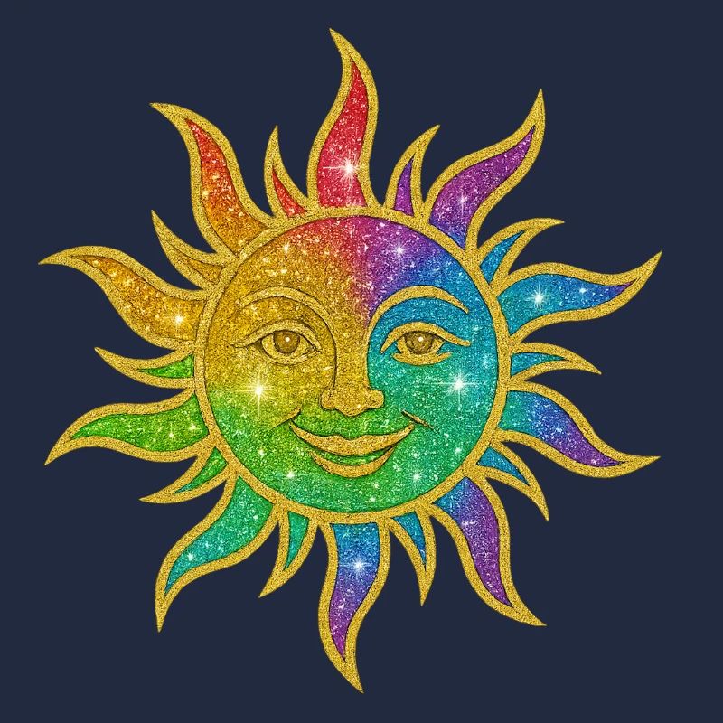 Regenbogen Sonne Glitzerstern