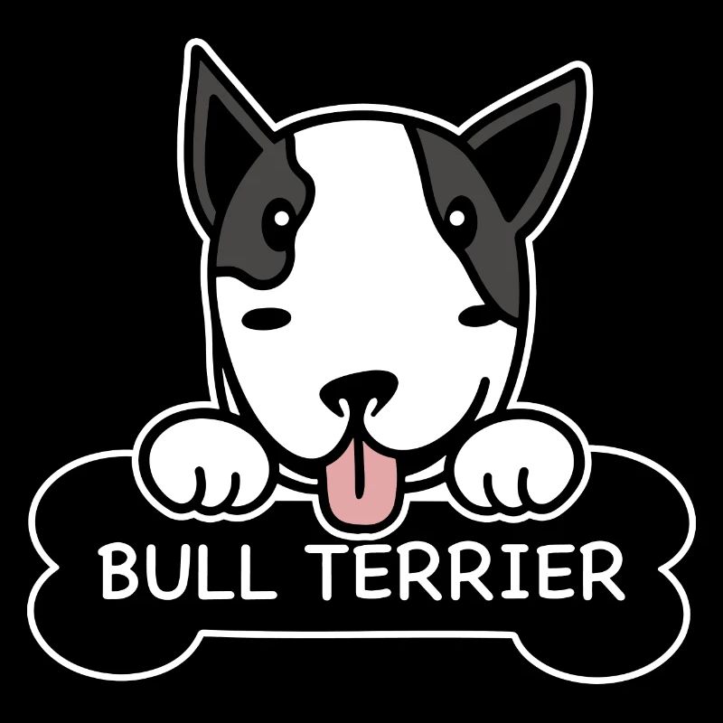Bullterrier und Knochen