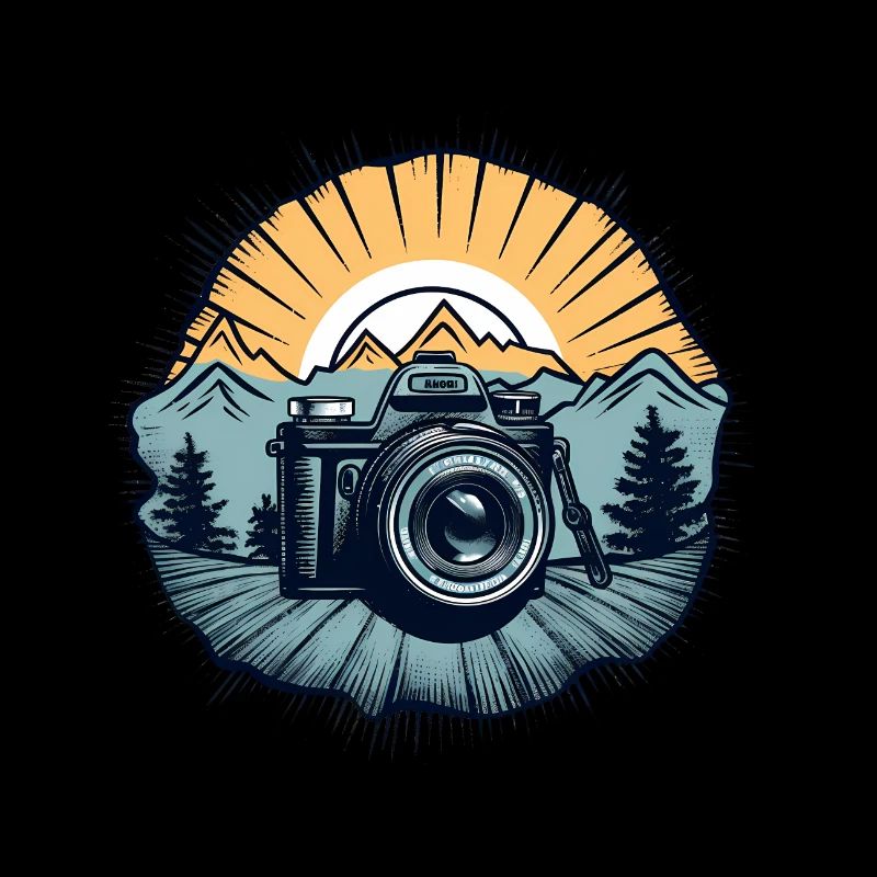 Logo de caméra rétro cool