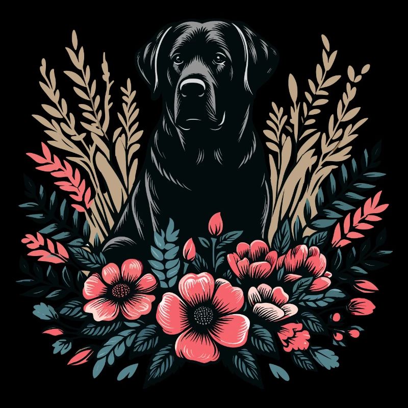 Fleurs de base de Labrador Cottage noir