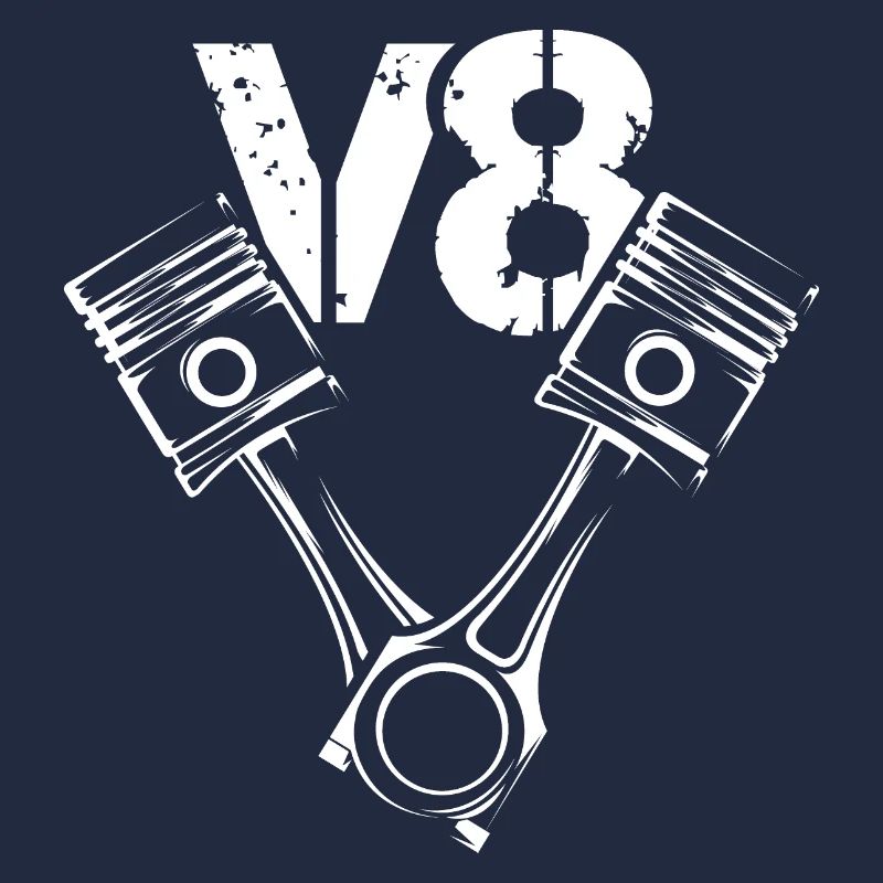 V8 Symbole Moteur Piston Illustration Voitures Graphique