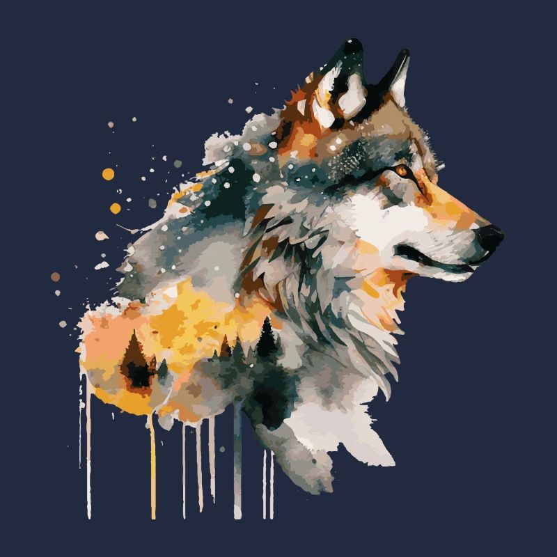 Wolf Aquarelle Art Head Wolf’s Head Nature Wilderness