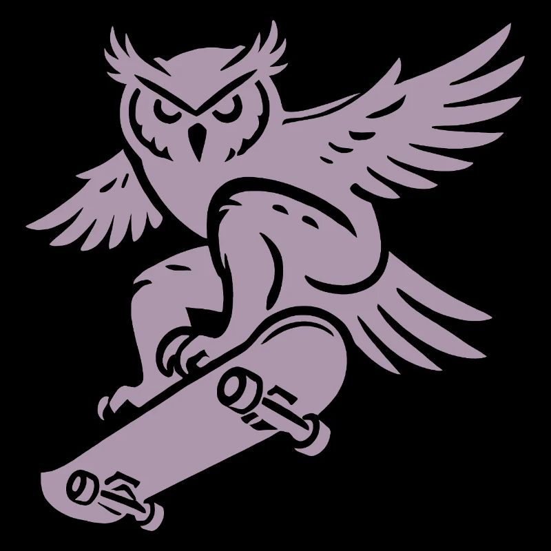 Schneeeule Skateboard Silhouette Minimalistischer